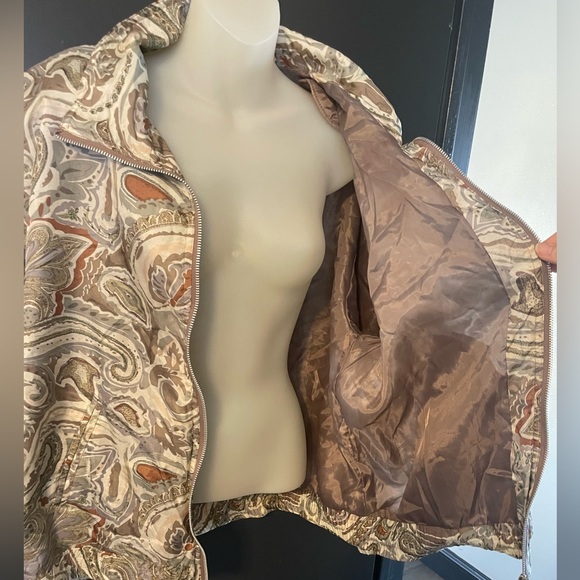 Vintage 80s 100% Silk Paisley Bomber Jacket Oversized L XL lightweight - Picture 2 of 7
